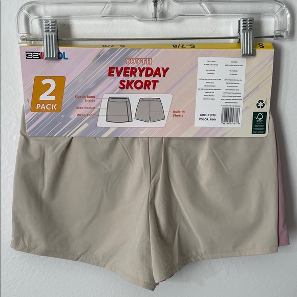 32 COOL Youth Everyday Skort 2Pack Pink Size M10/12 / Z4 - Picture 2 of 8